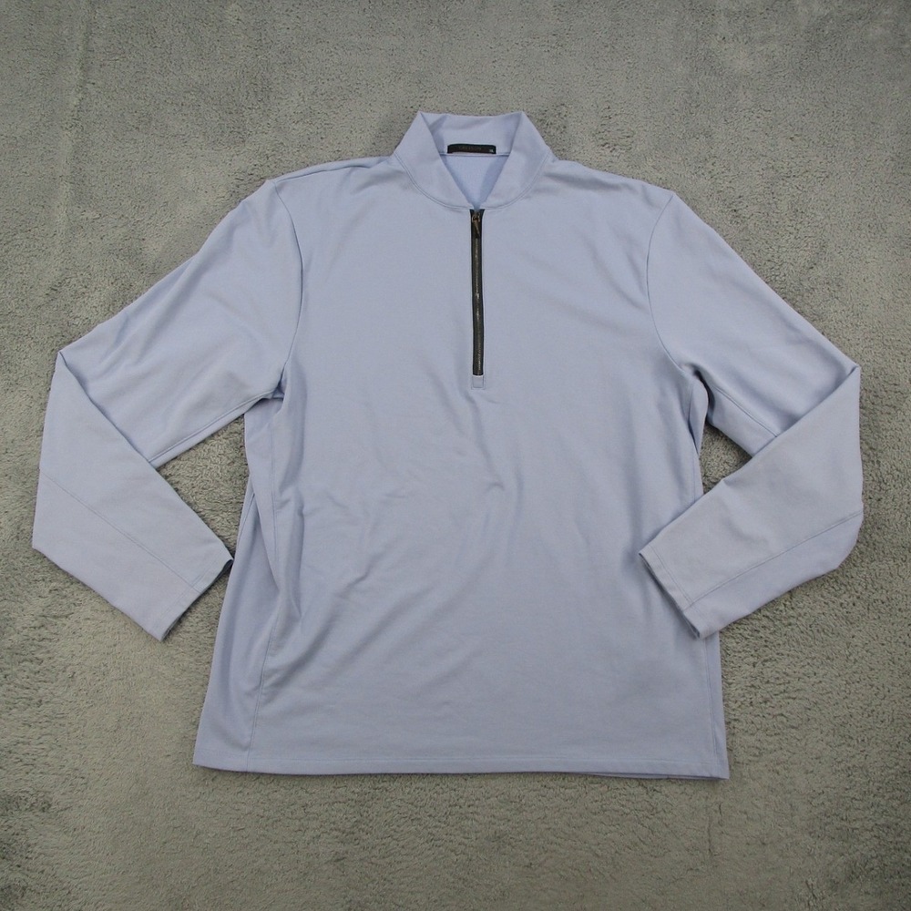 Greyson Mens XL Quarter Zip Pullover Light Blue Performance Long Sleeve Shirt